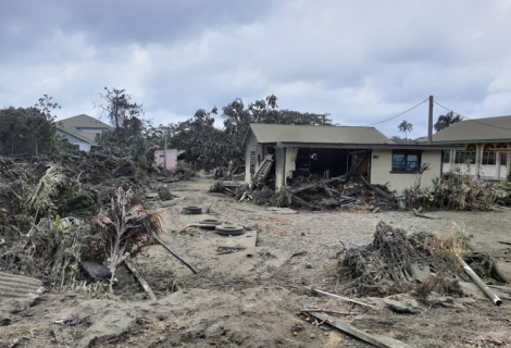 Destruction in Tonga caused by 15th January tsunami