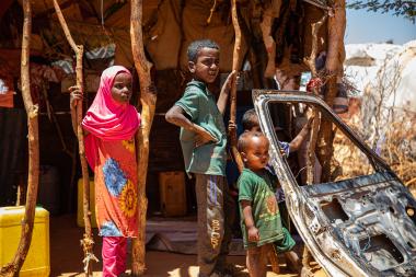 Hinda Hersi Hussein's children who live with their mother in Giro-Sumo IDP camp, Somaliland 